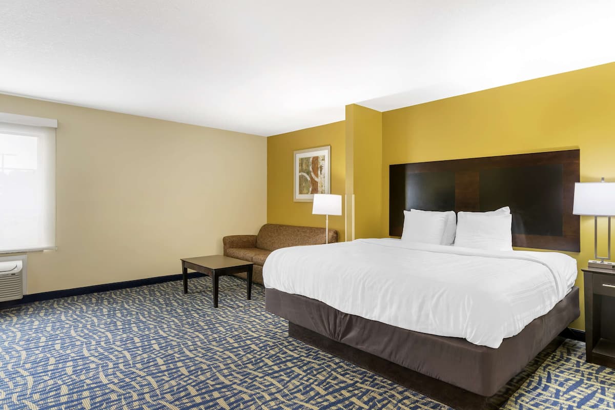 Suite, 1 King Bed, Non Smoking (Larger Room) | Pillow-top beds, in-room safe, desk, iron/ironing board