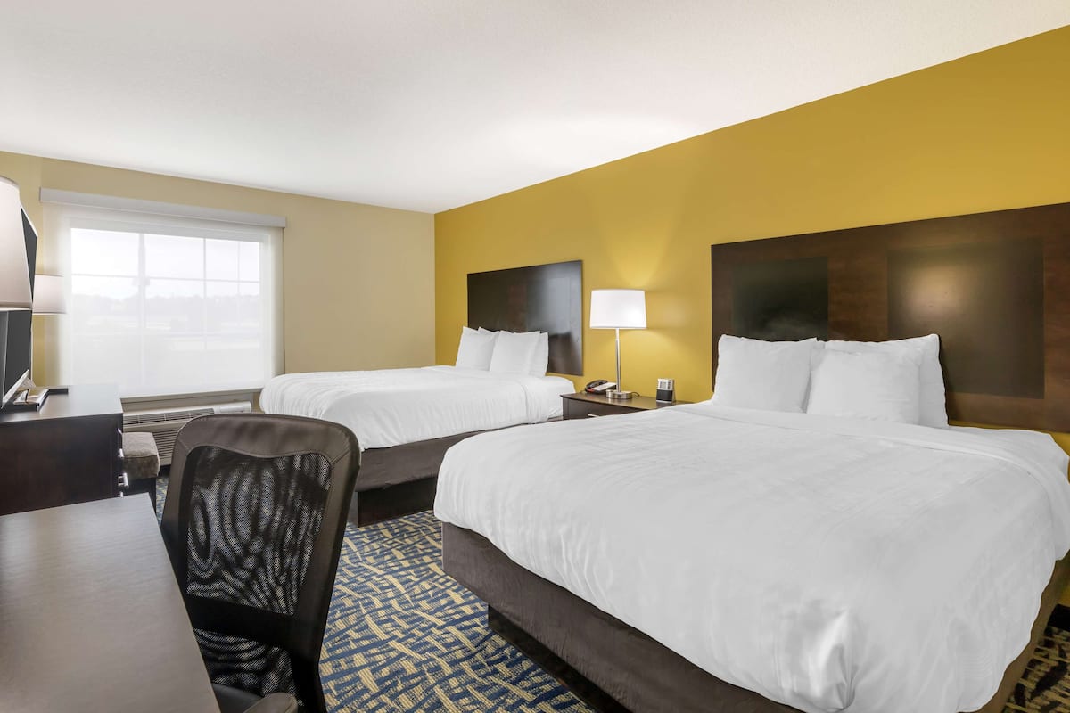Standard Room, 2 Queen Beds, Non Smoking, Refrigerator & Microwave | Pillow-top beds, in-room safe, desk, iron/ironing board