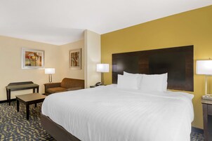 Suite, 1 cama de matrimonio grande, no fumadores, frigorífico y microondas | Colchones con acolchado adicional, caja fuerte, escritorio