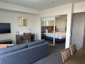 One Bedroom  Accessible Apartment | Living area | 50-inch Smart TV with digital channels, TV