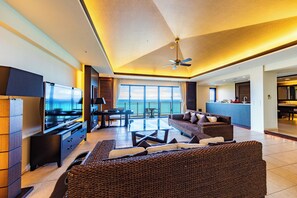 Presidential Suite in Hotel Bldg | Down duvets, in-room safe, desk, laptop workspace - Kafuu Resort Fuchaku Condo Hotel (Onna)