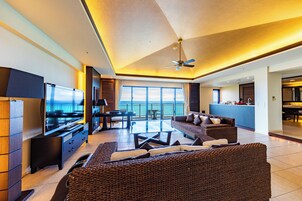 Presidential Suite in Hotel Bldg | Down comforters, in-room safe, desk, laptop workspace
