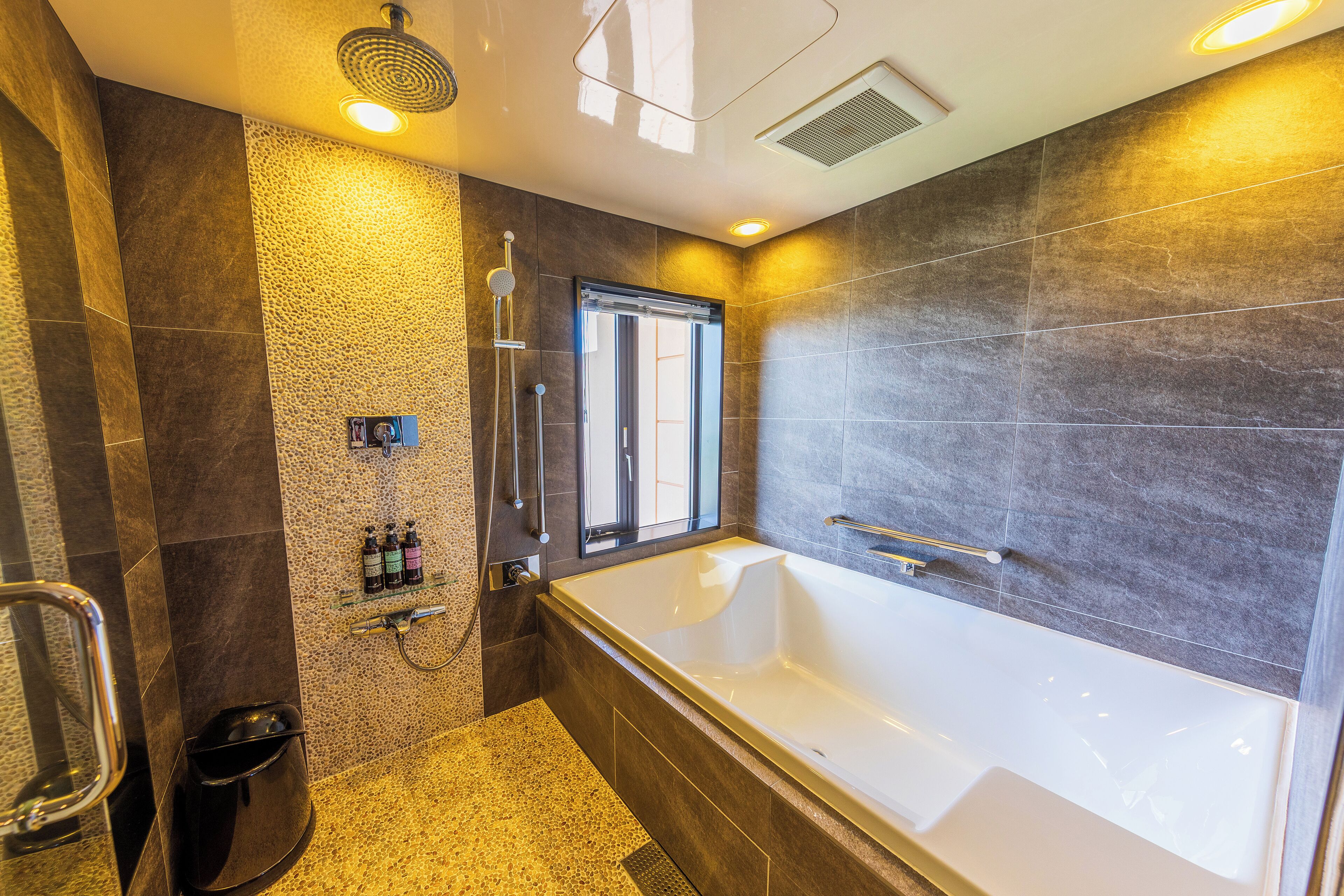 presidential suite in hotel bldg | bathroom | free toiletries, hair dryer, slippers, electronic bidet