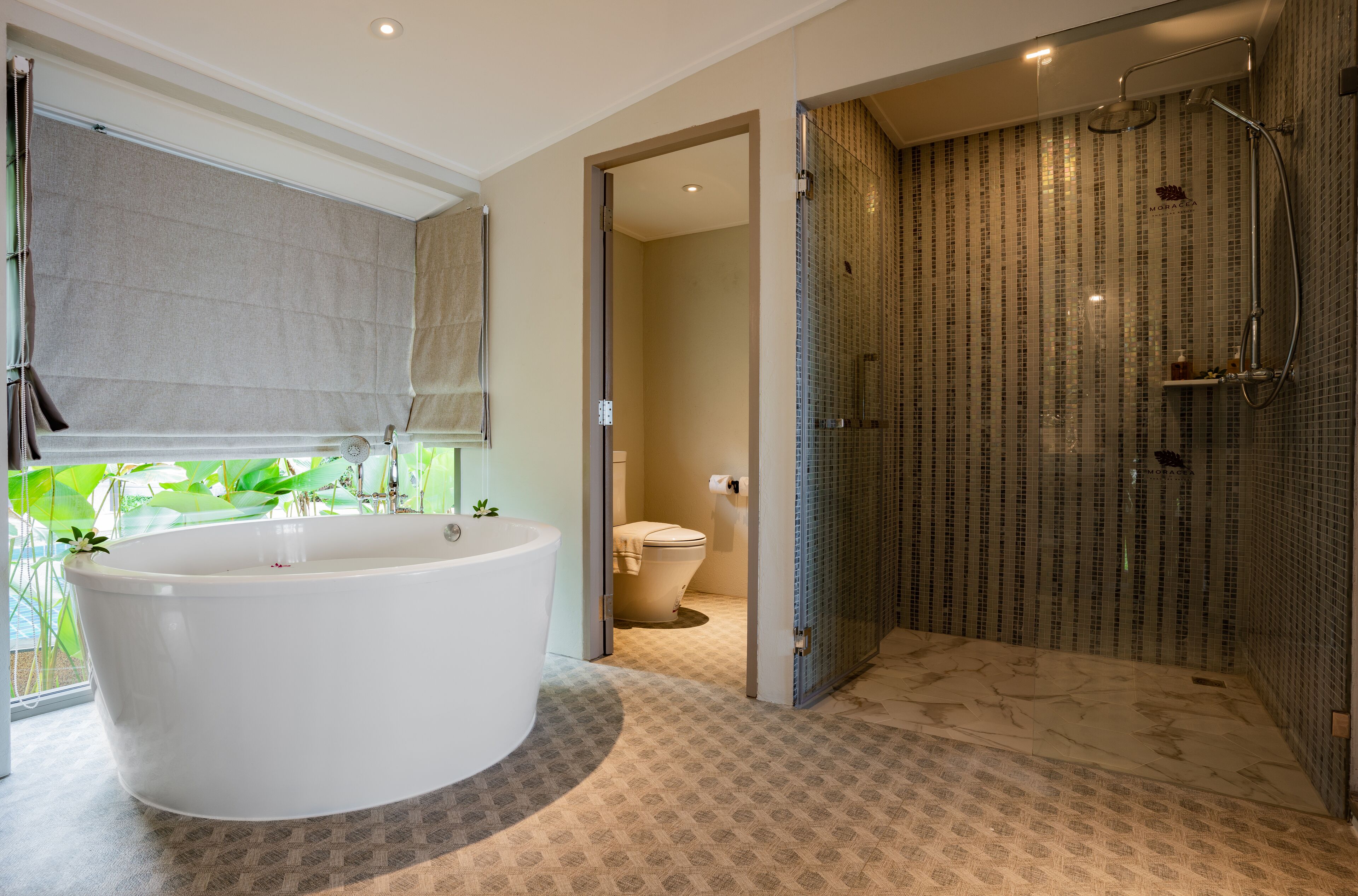 deluxe beach front bungalow | deep-soaking bathtub