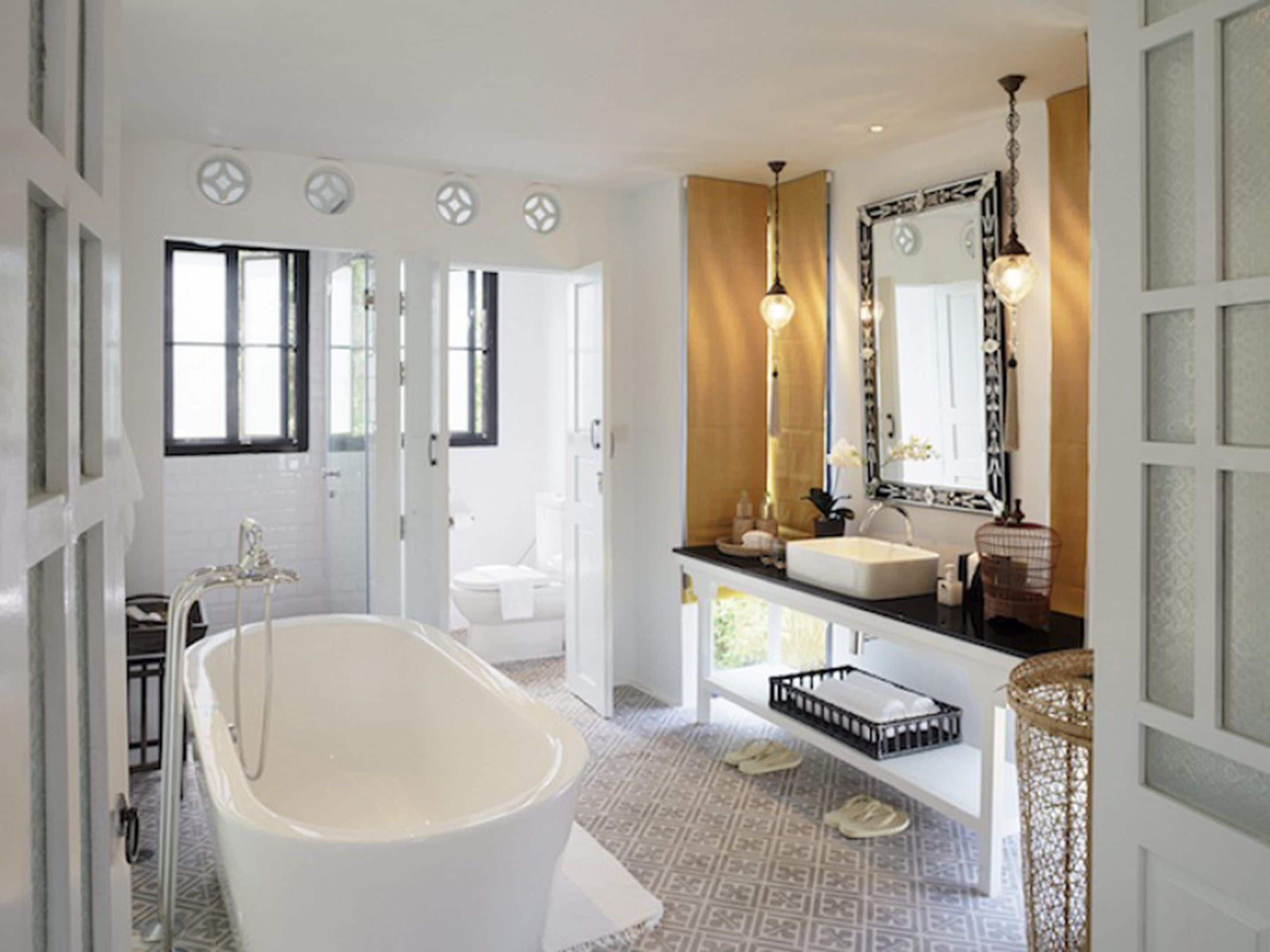 xxxhibicus deluxe room  | bathroom | hair dryer, bathrobes, slippers, towels