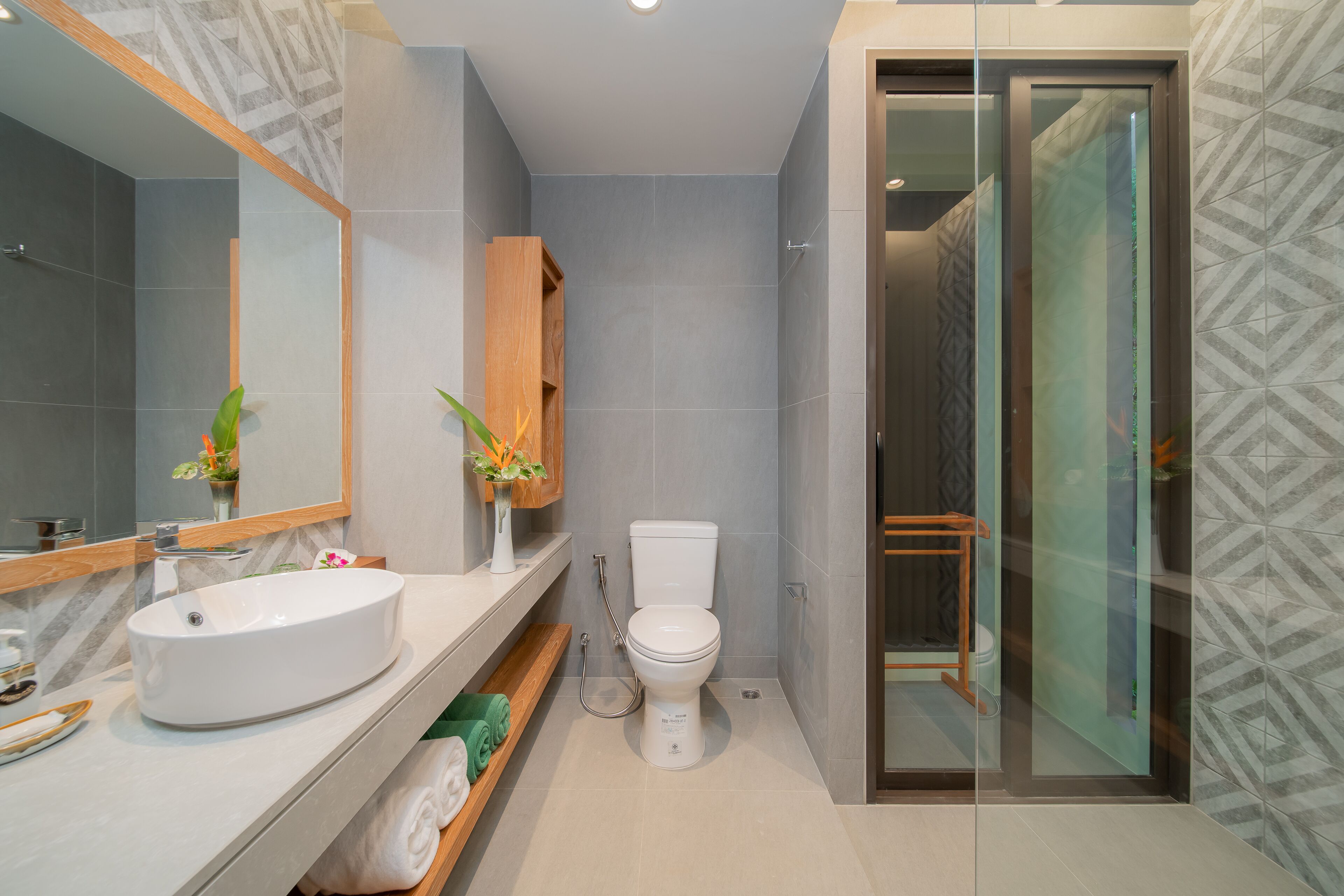 free toiletries, hair dryer, bathrobes, slippers