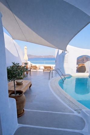 Suite, 2 chambres, piscine privée (Spilia) | Terrasse/Patio