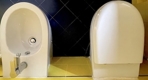 Chambre Standard, 1 très grand lit, salle de bains privée | Salle de bain | Douche, sèche-cheveux, bidet, serviettes fournies