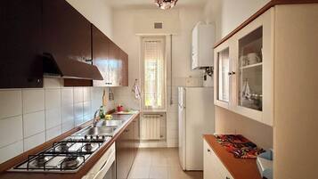 Classic Apartment, 2 Bedrooms, Kitchen | Private kitchen | Shared fridge, paper towels