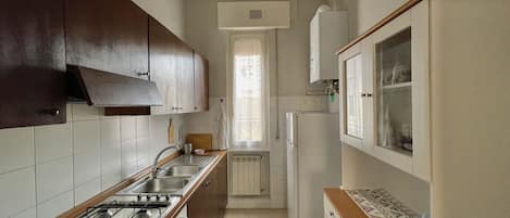Klassiek appartement, 2 slaapkamers, keuken | Privékeuken | Een koelkast