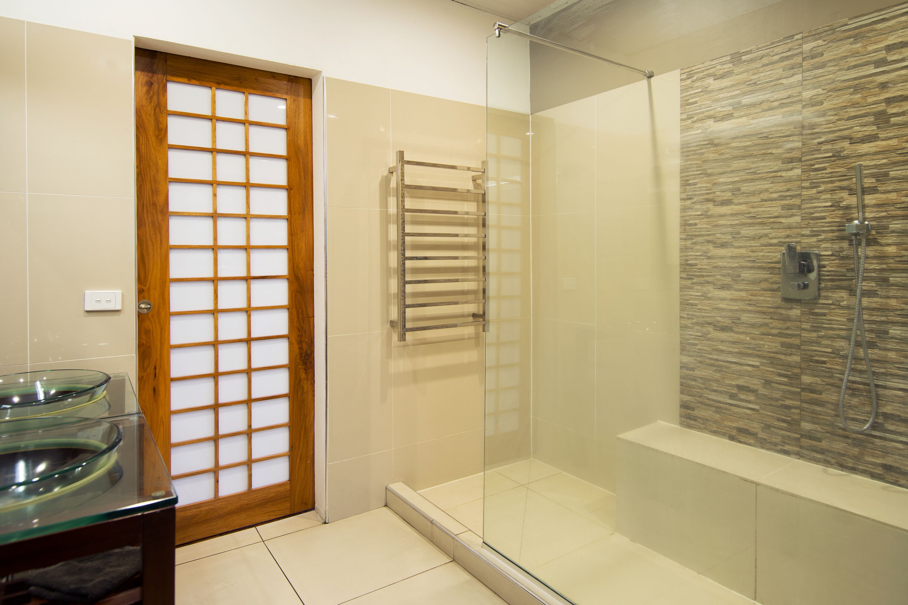 luxury penthouse, 2 bedrooms, sea view, sea facing | bathroom | shower, rainfall showerhead, free toiletries, hair dryer