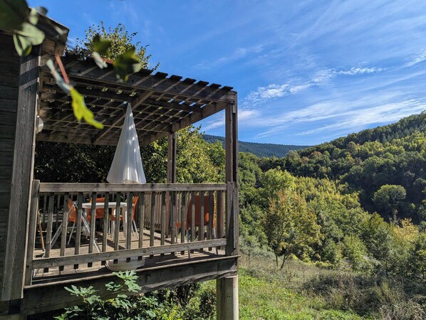 Nhà gỗ, 2 phòng ngủ (5 pers) | Hiên