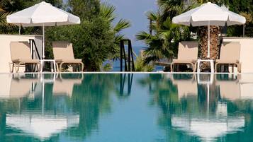 Indoor pool, 2 outdoor pools, open 10:00 AM to 6:30 PM, pool umbrellas