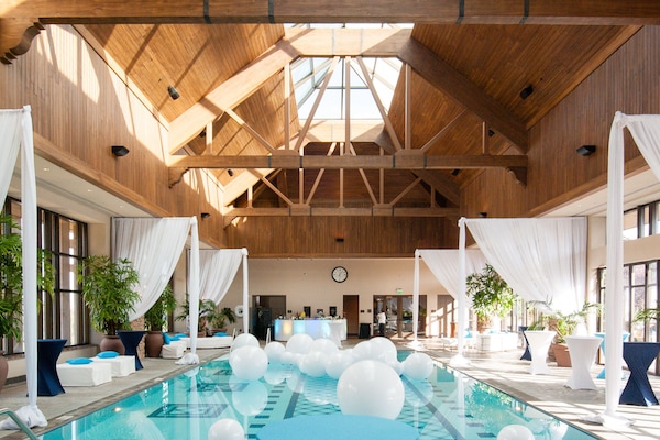Indoor pool, open 7:00 AM to 7:00 PM, sun loungers
