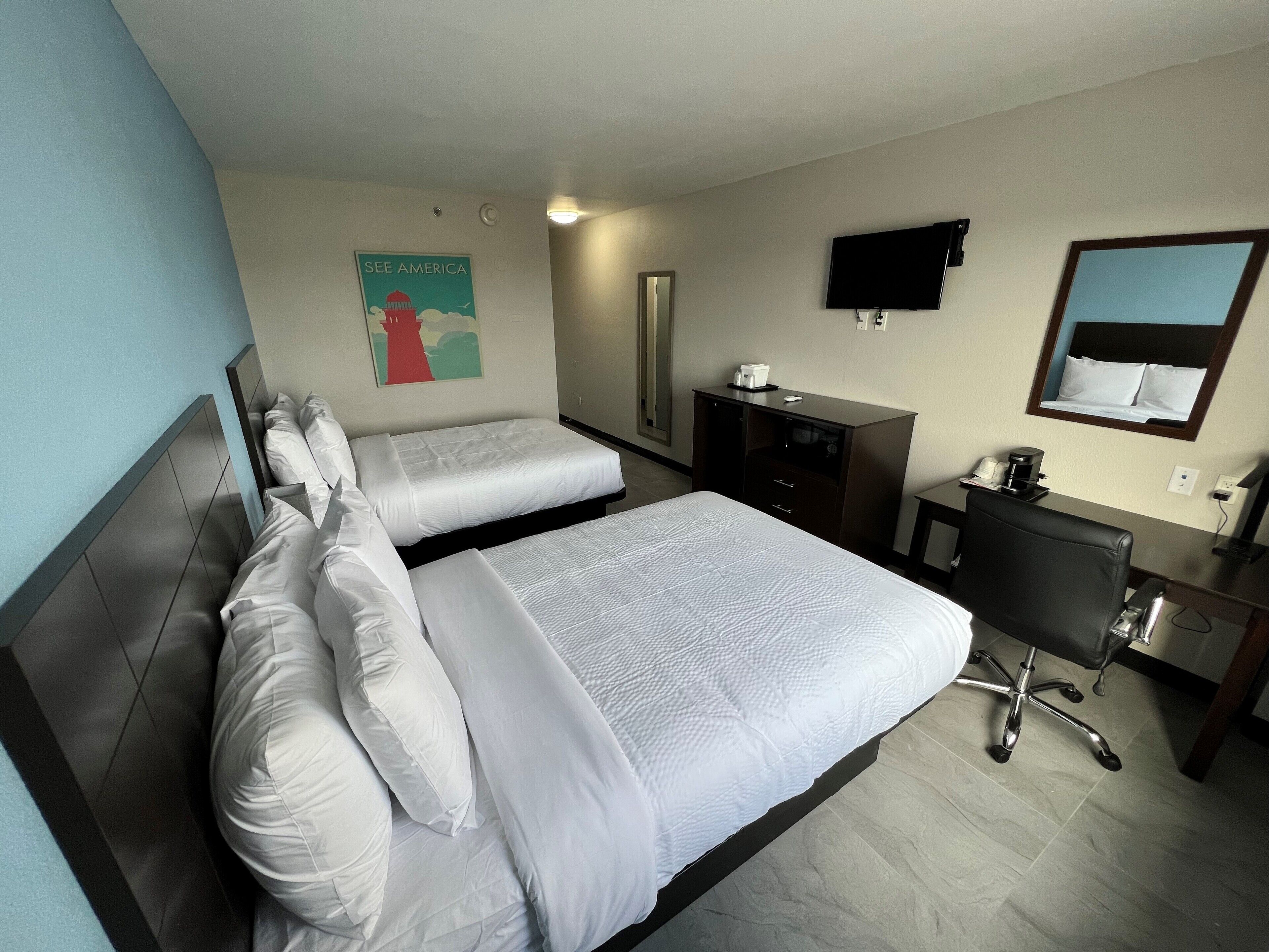 room, 2 double beds, non smoking | desk, free cots/infant beds