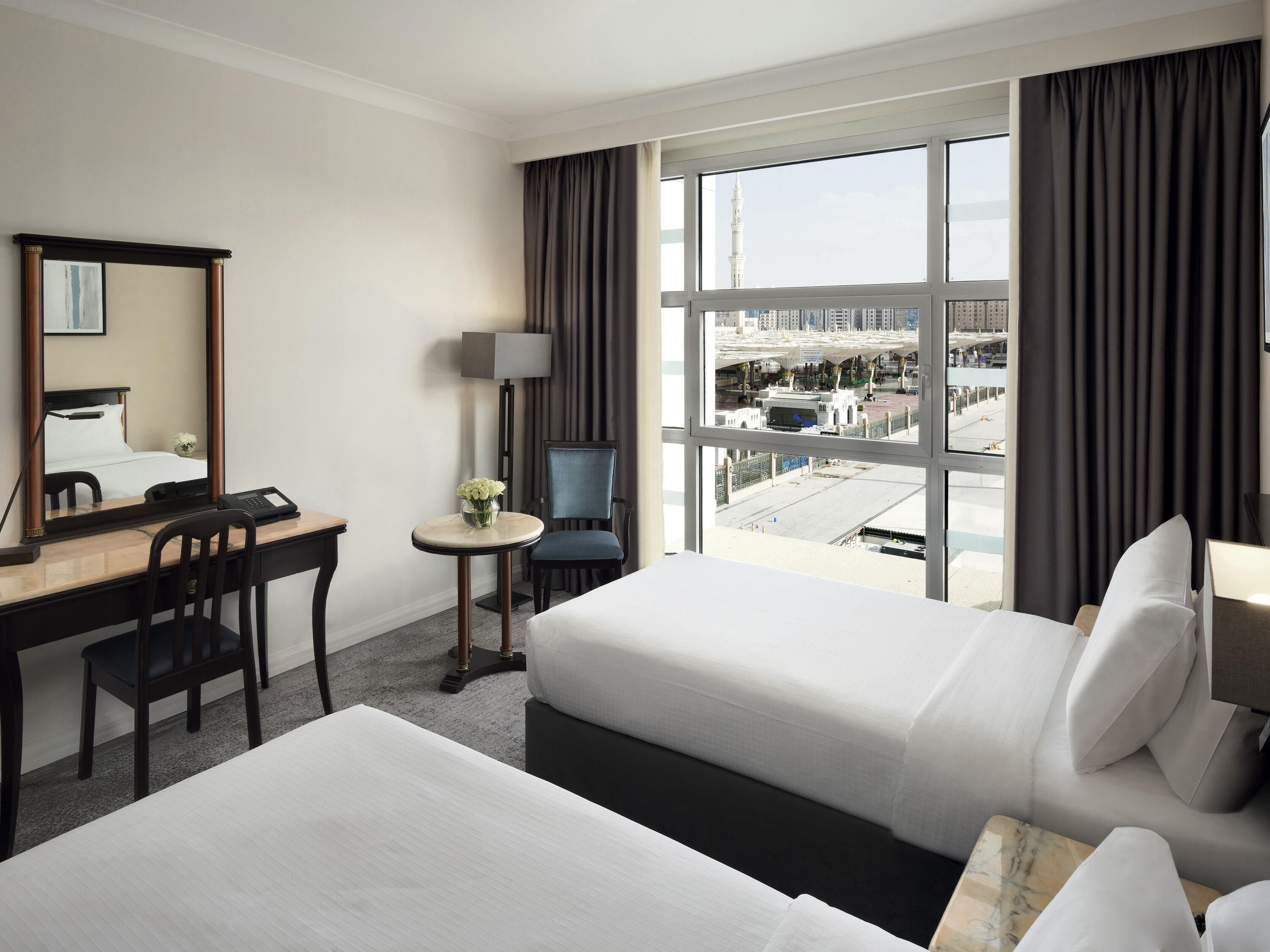 Superior Room, 3 Twin Beds (Partial Haram View) | Premium bedding, minibar, in-room safe, individually decorated