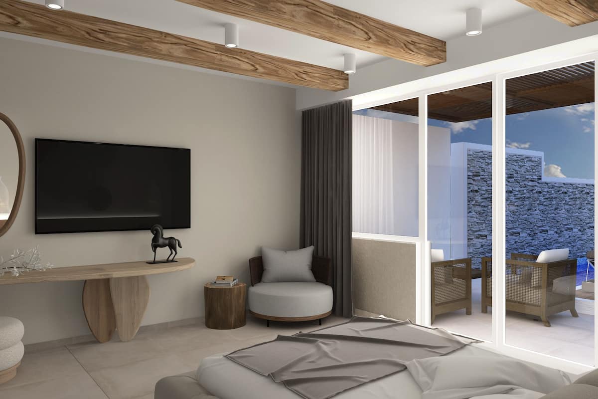 Minibar, caja de seguridad en la habitación y escritorio