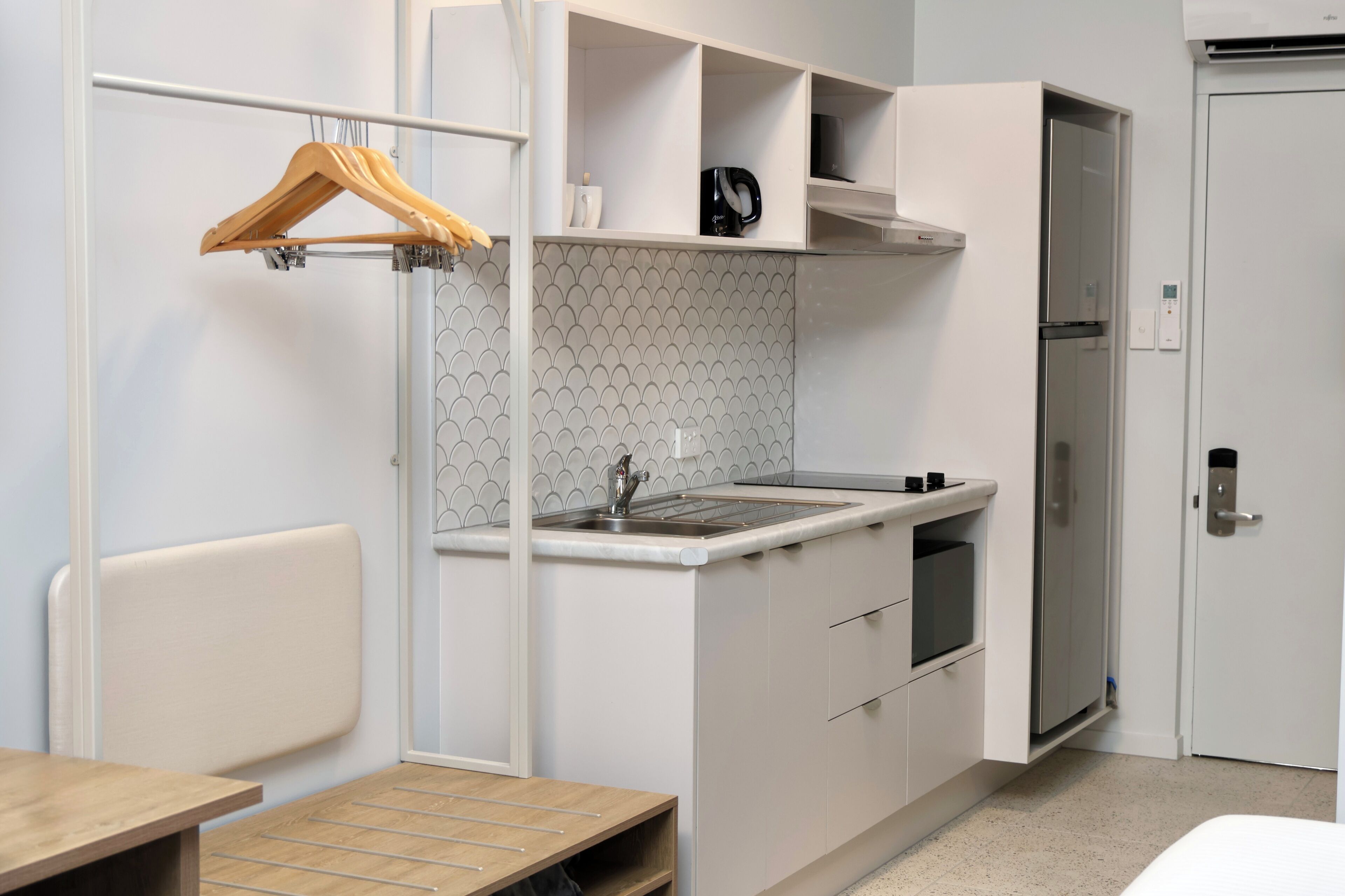 studio family apartment | private kitchen | fridge, electric kettle