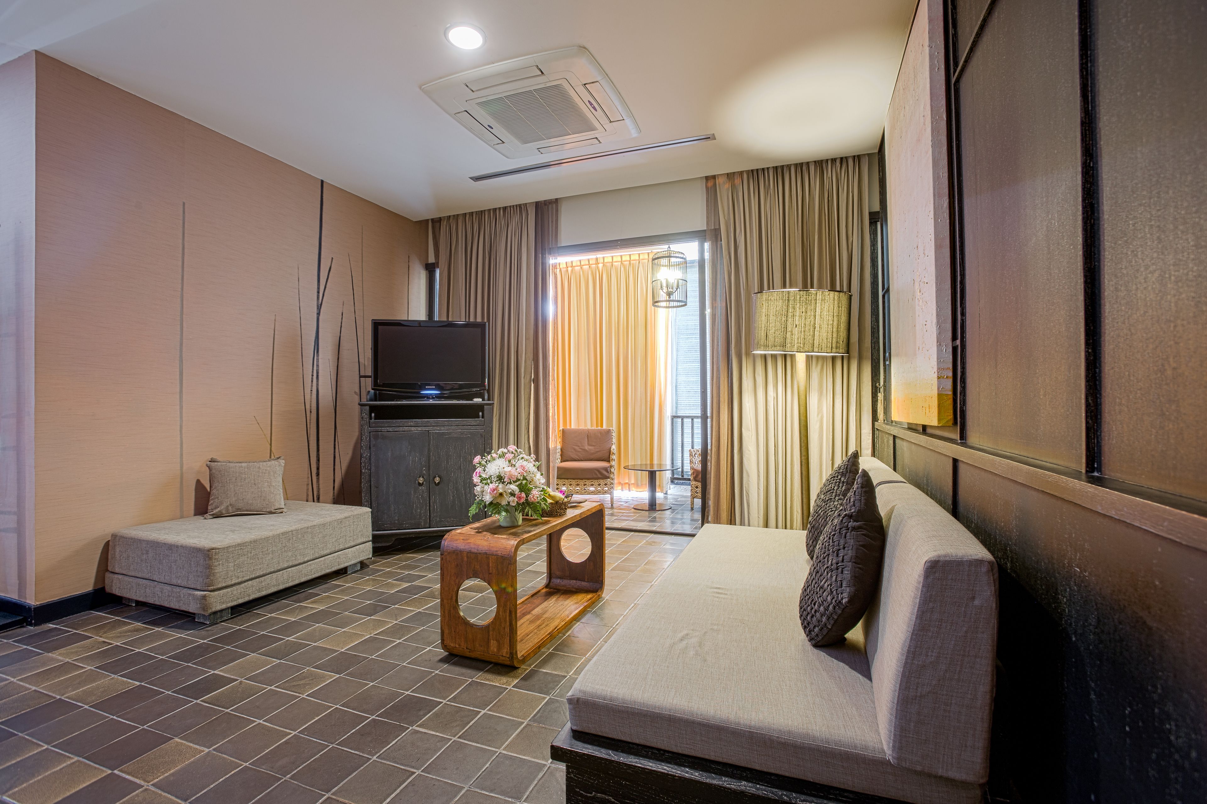 suite (elephant) | living area | 32-inch lcd tv with cable channels, tv, dvd player