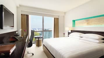 Premium bedding, down duvets, in-room safe, desk