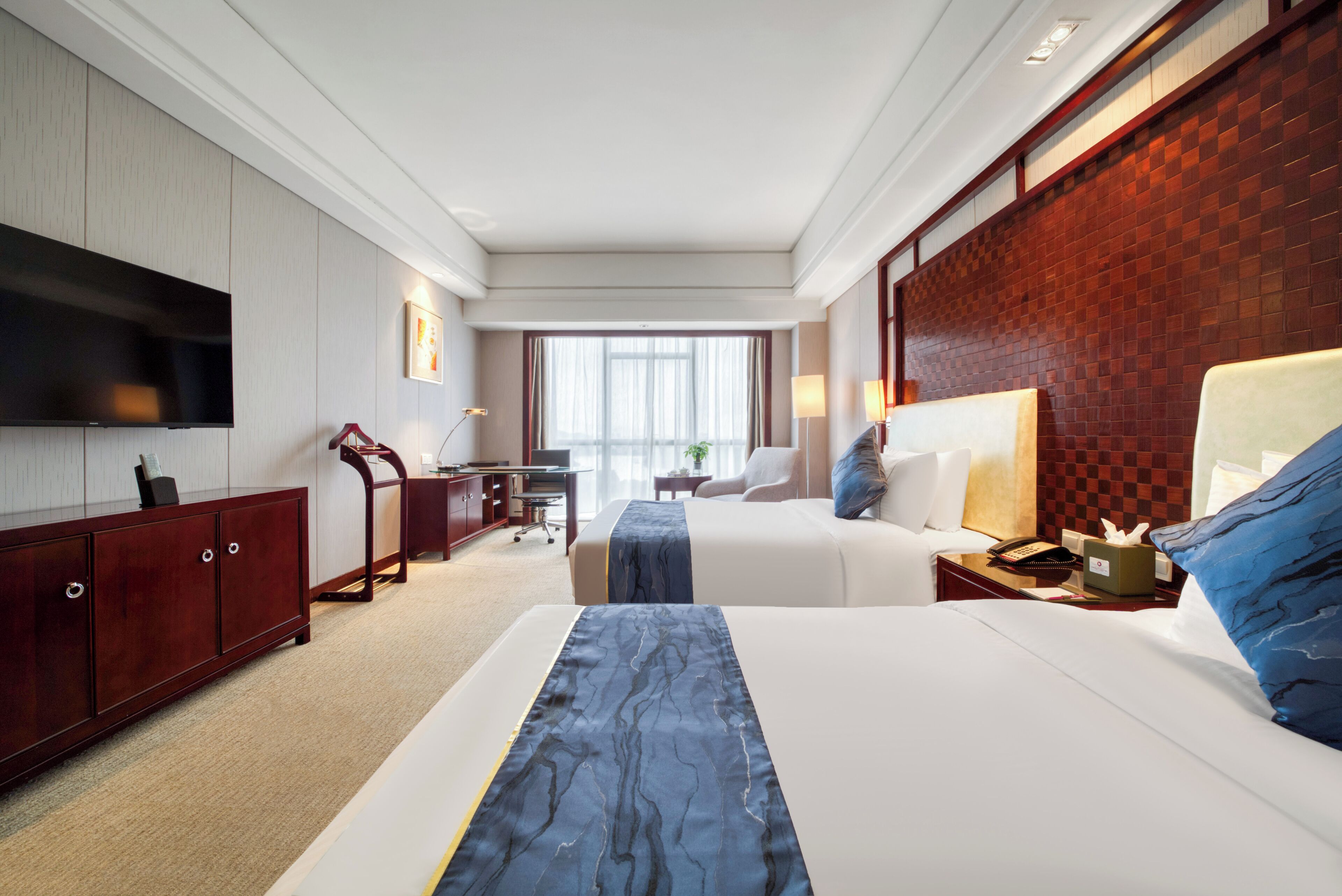 In-room safe, desk, laptop workspace, blackout curtains