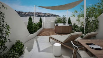 Studio Suite Junior, hot tub, pemandangan kebun | Pemandangan dari kamar