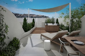 Junior Suite, Hot Tub, Garden View | View from room