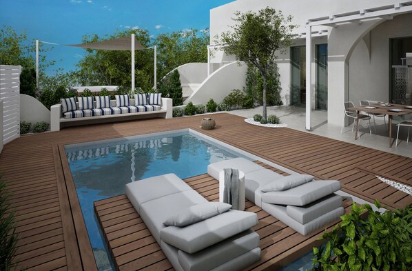 Suite, piscine privée, vue jardin | Piscine privée