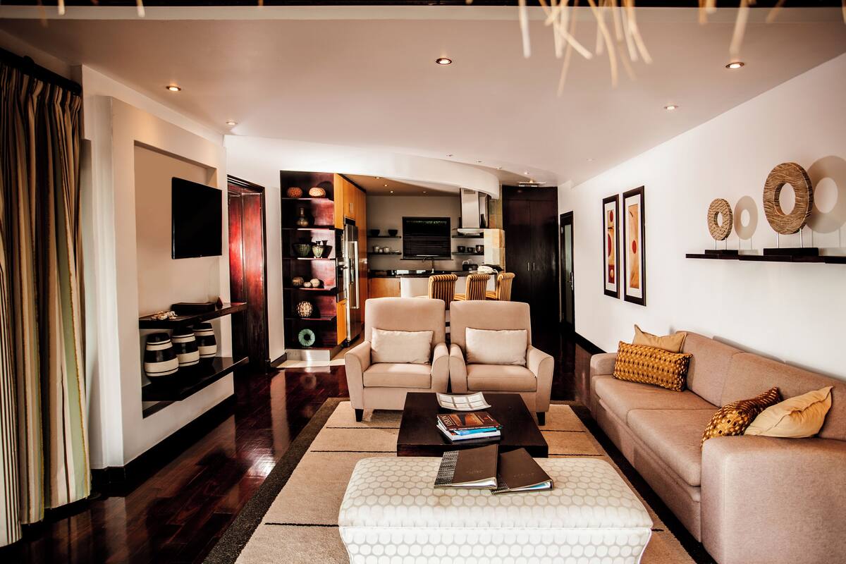 anantara pool villa | living area | flat-screen tv