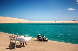 Private beach, white sand, free beach cabanas, sun-loungers - Anantara Bazaruto Island Resort (Bazaruto Island)