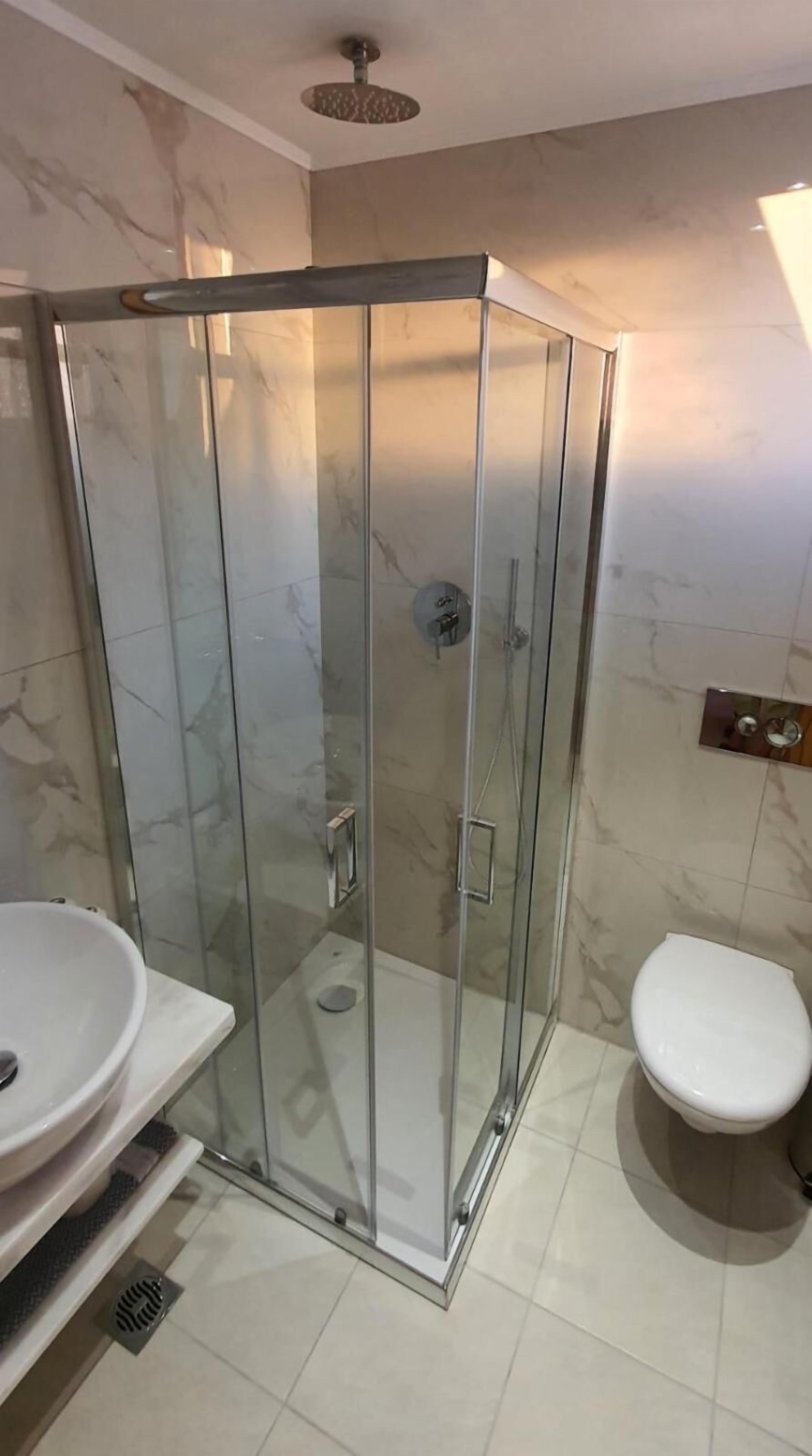 free toiletries, hair dryer, slippers, towels