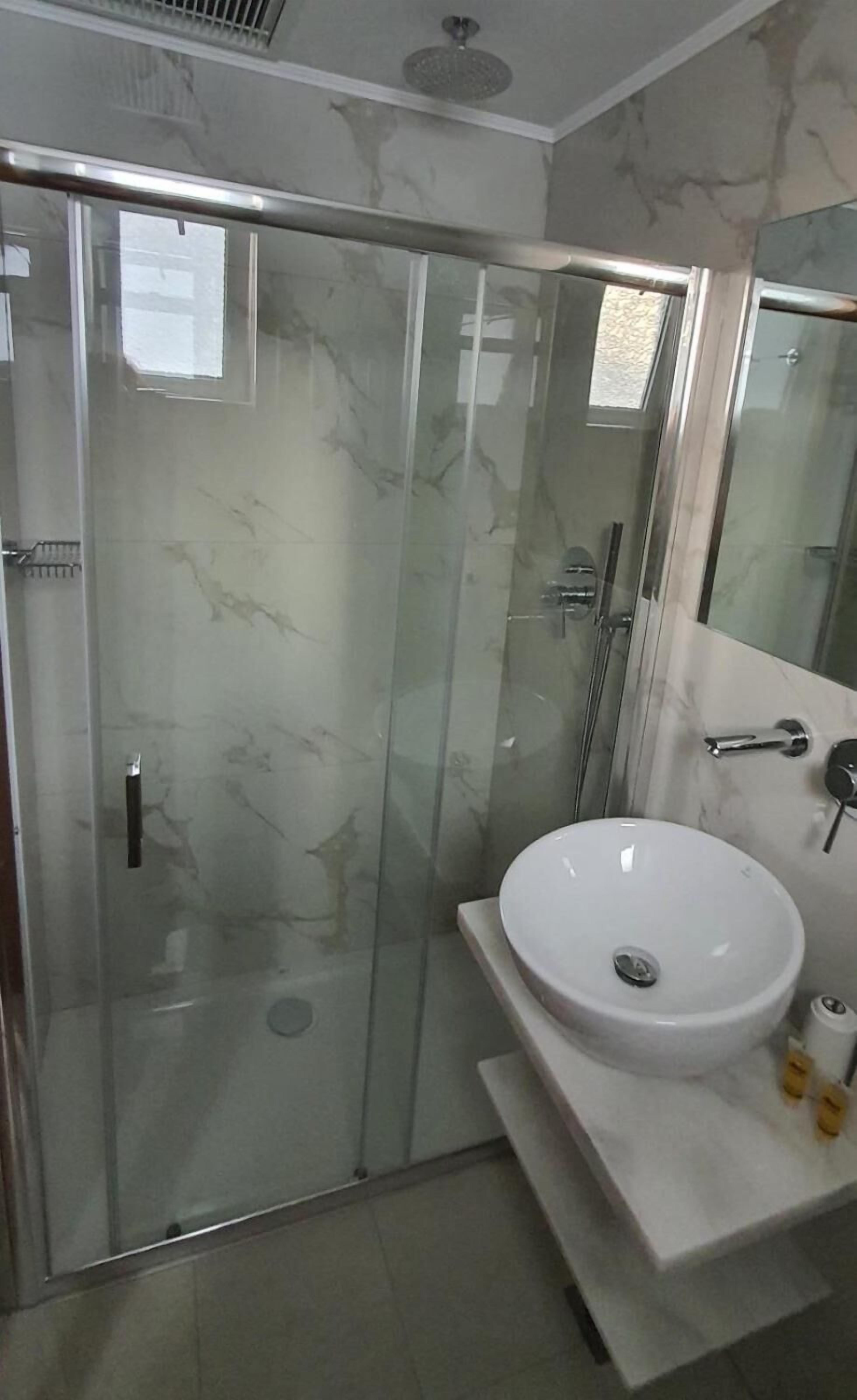 free toiletries, hair dryer, slippers, towels