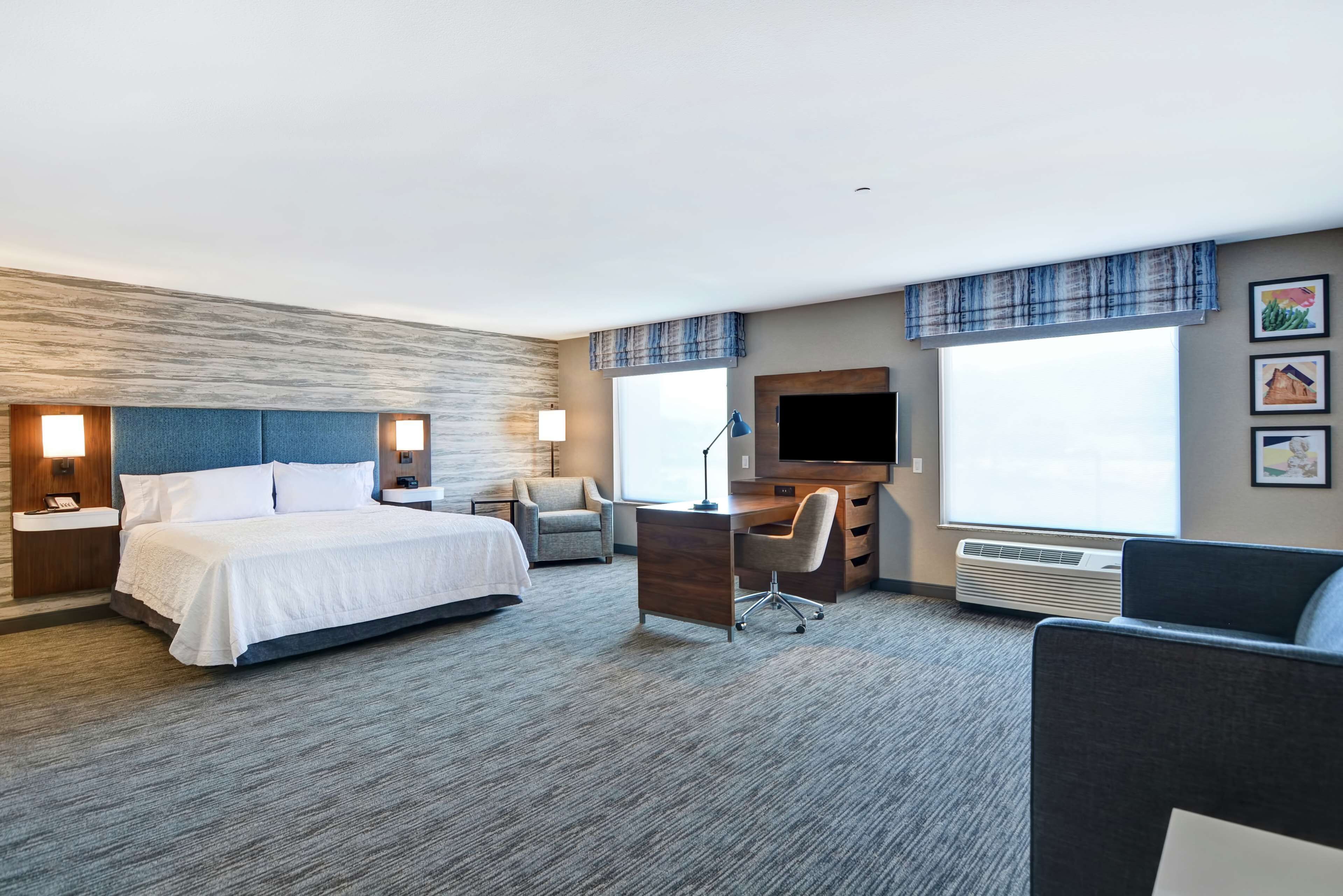 studio, 1 king bed, accessible, non smoking | desk, laptop workspace, blackout curtains, iron/ironing board