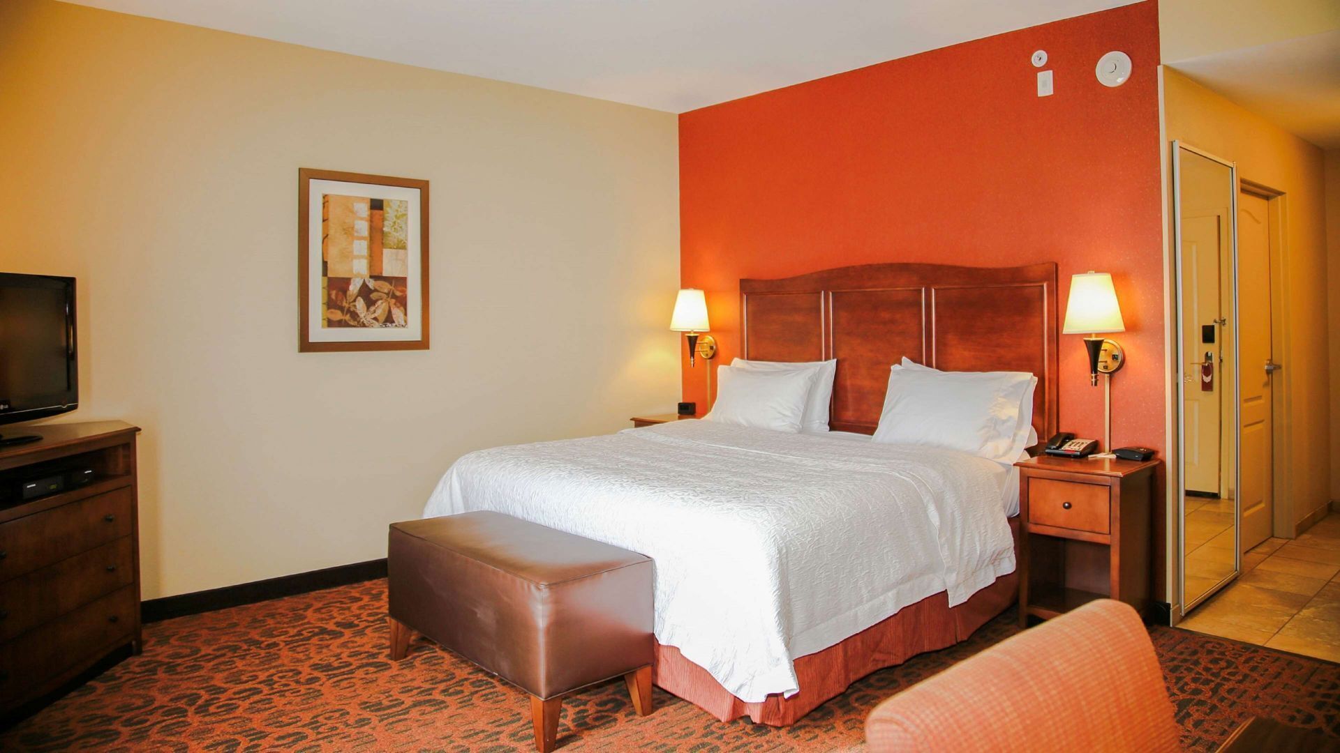 Hypo-allergenic bedding, in-room safe, desk, iron/ironing board