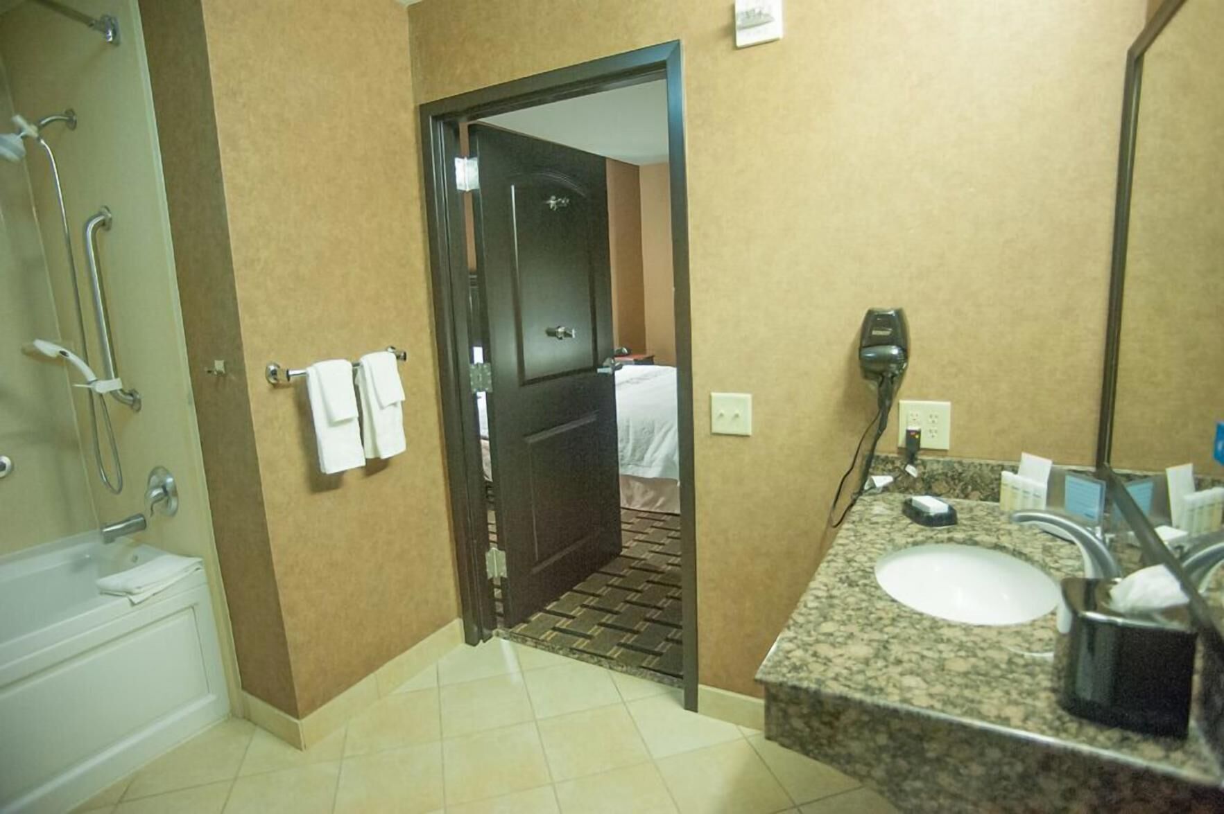 Bathroom | Hair dryer, towels