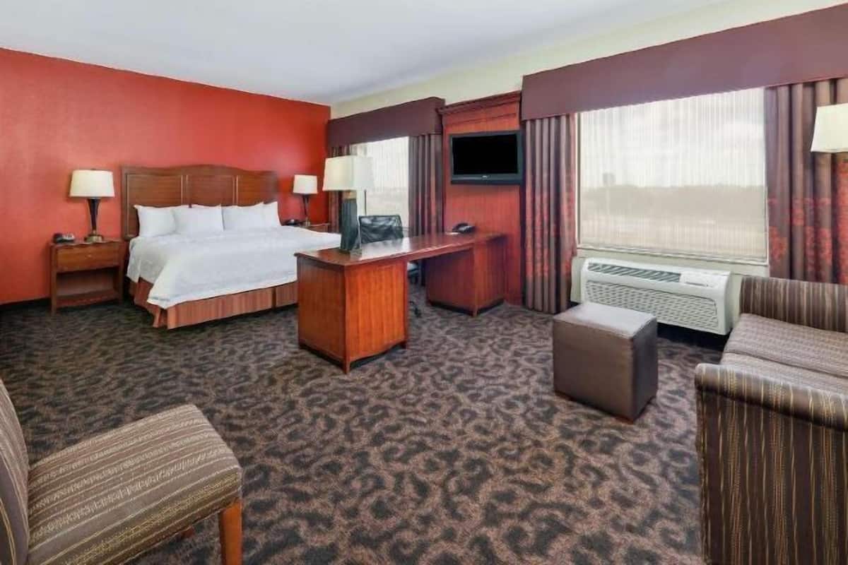 Hypo-allergenic bedding, desk, laptop workspace, iron/ironing board