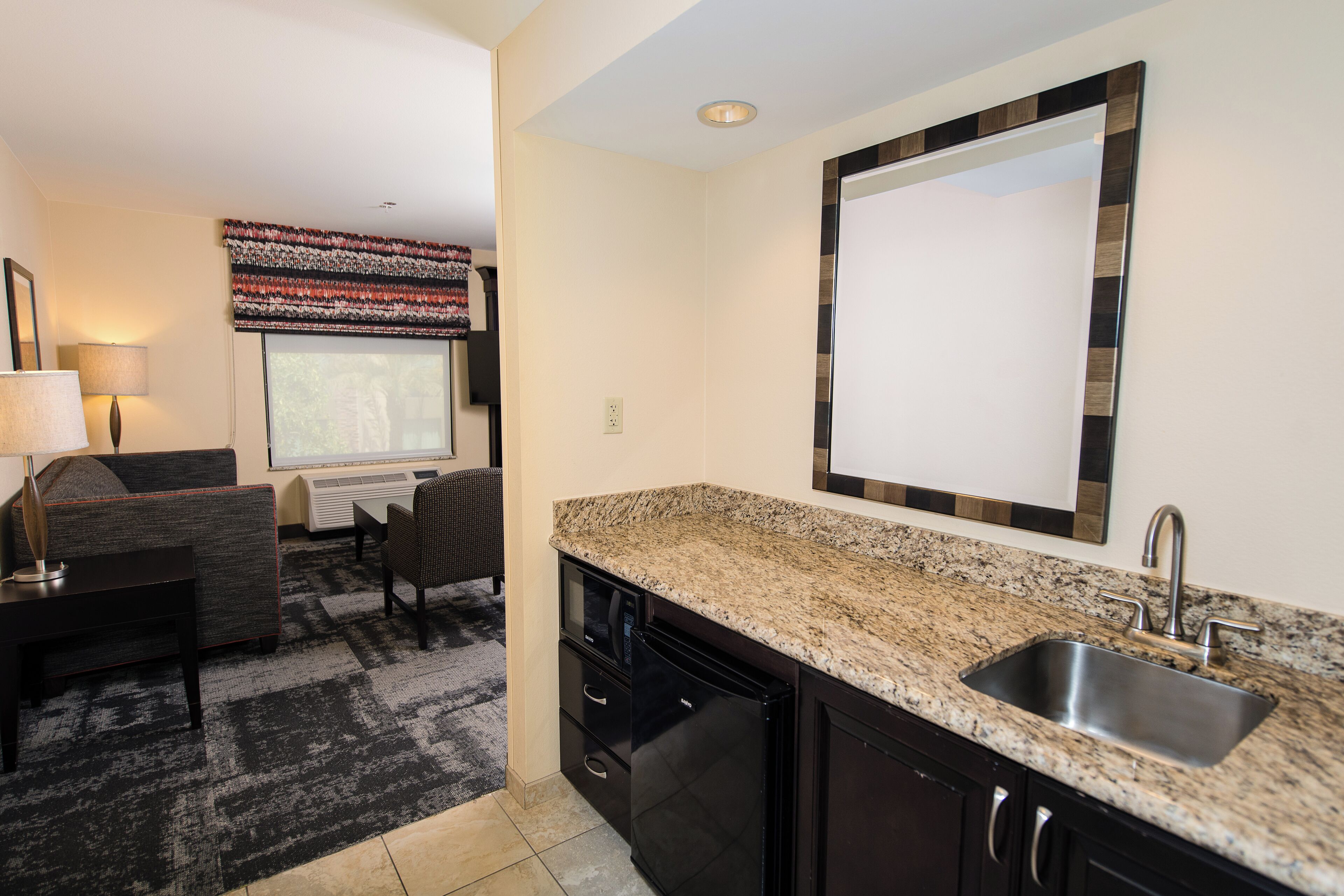 premium bedding, blackout curtains, iron/ironing board