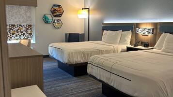 Habitación, 2 camas de matrimonio, no fumadores | Ropa de cama de alta calidad y colchones con acolchado adicional