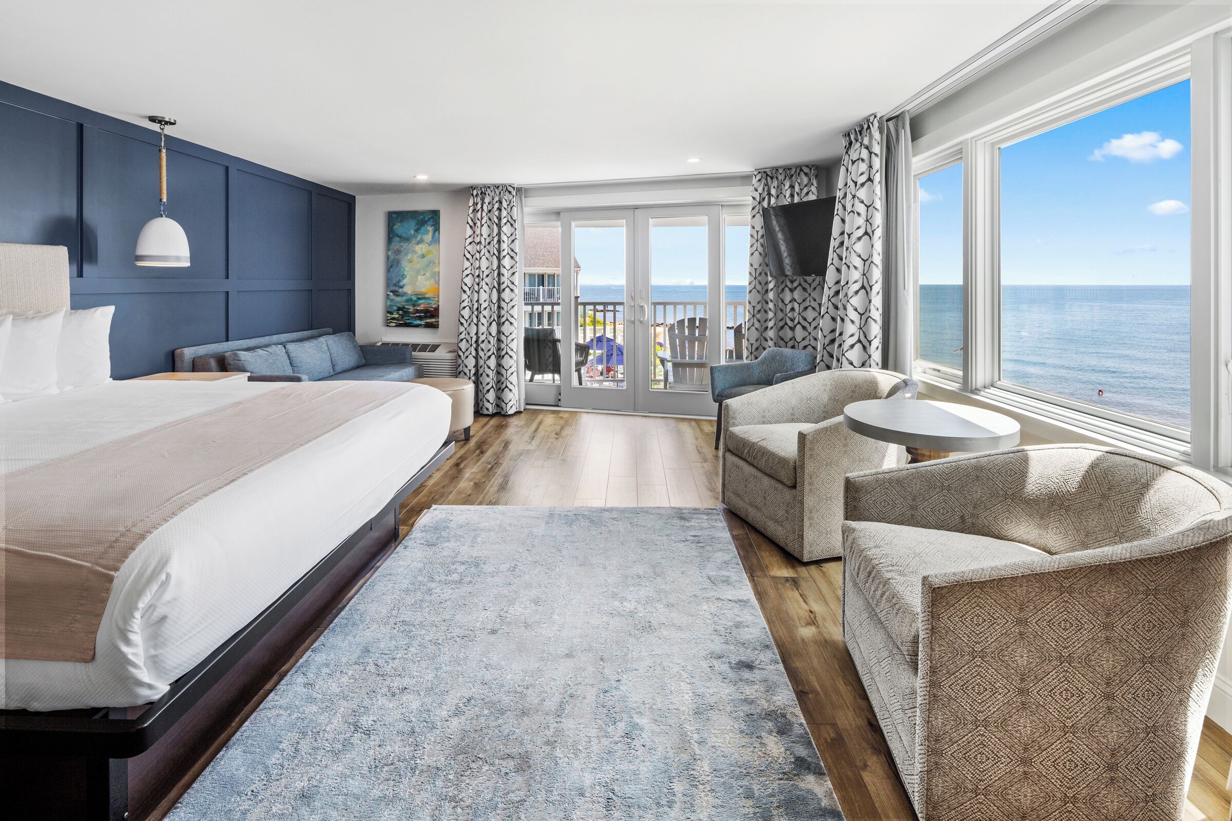 premier room, 1 king bed with sofa bed, ocean view, oceanfront (king) | premium bedding, blackout curtains, iron/ironing board