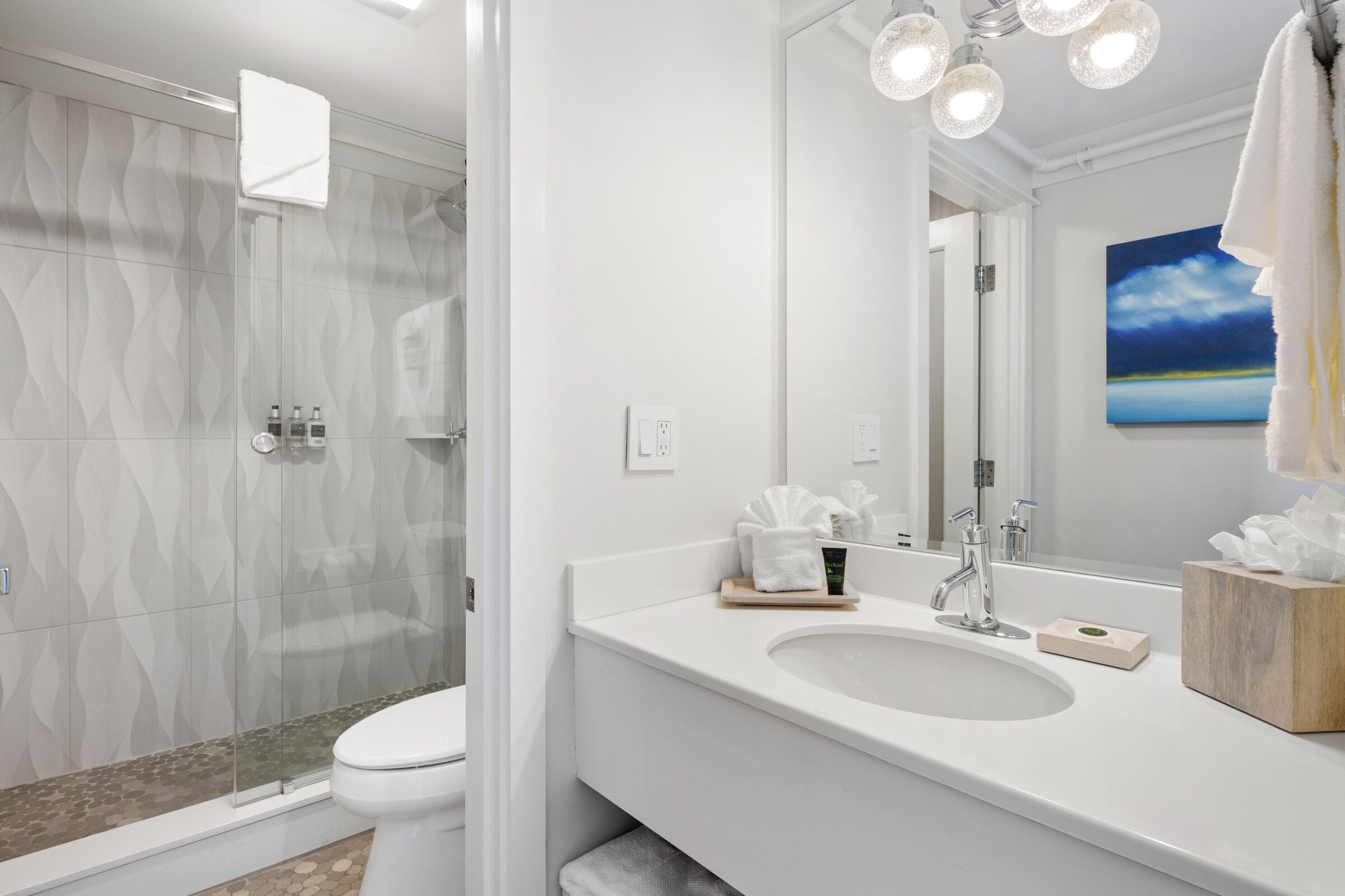 premier room, 1 king bed with sofa bed, ocean view, oceanfront (king) | bathroom | towels