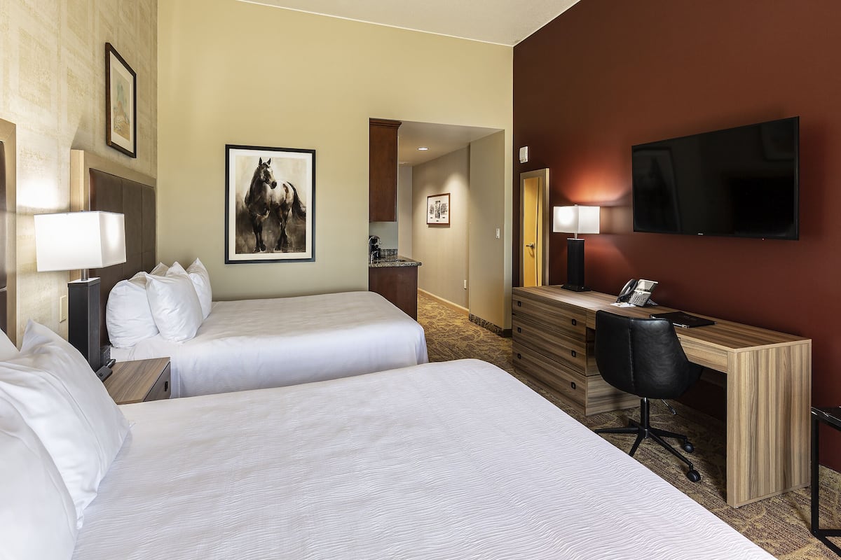 executive room, 2 queen beds, executive level | 1 bedroom, premium bedding, pillow-top beds, in-room safe