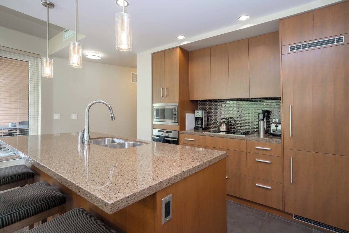 premium suite, 2 bedrooms | private kitchen | fridge, microwave, stovetop, dishwasher