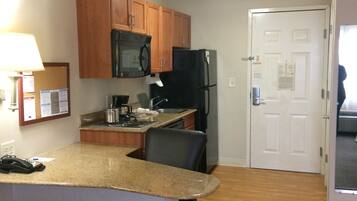 Desk, blackout curtains, soundproofing, iron/ironing board