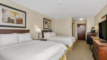 Standard Room, 2 Queen Beds | Premium bedding, desk, iron/ironing board, free cots/infant beds