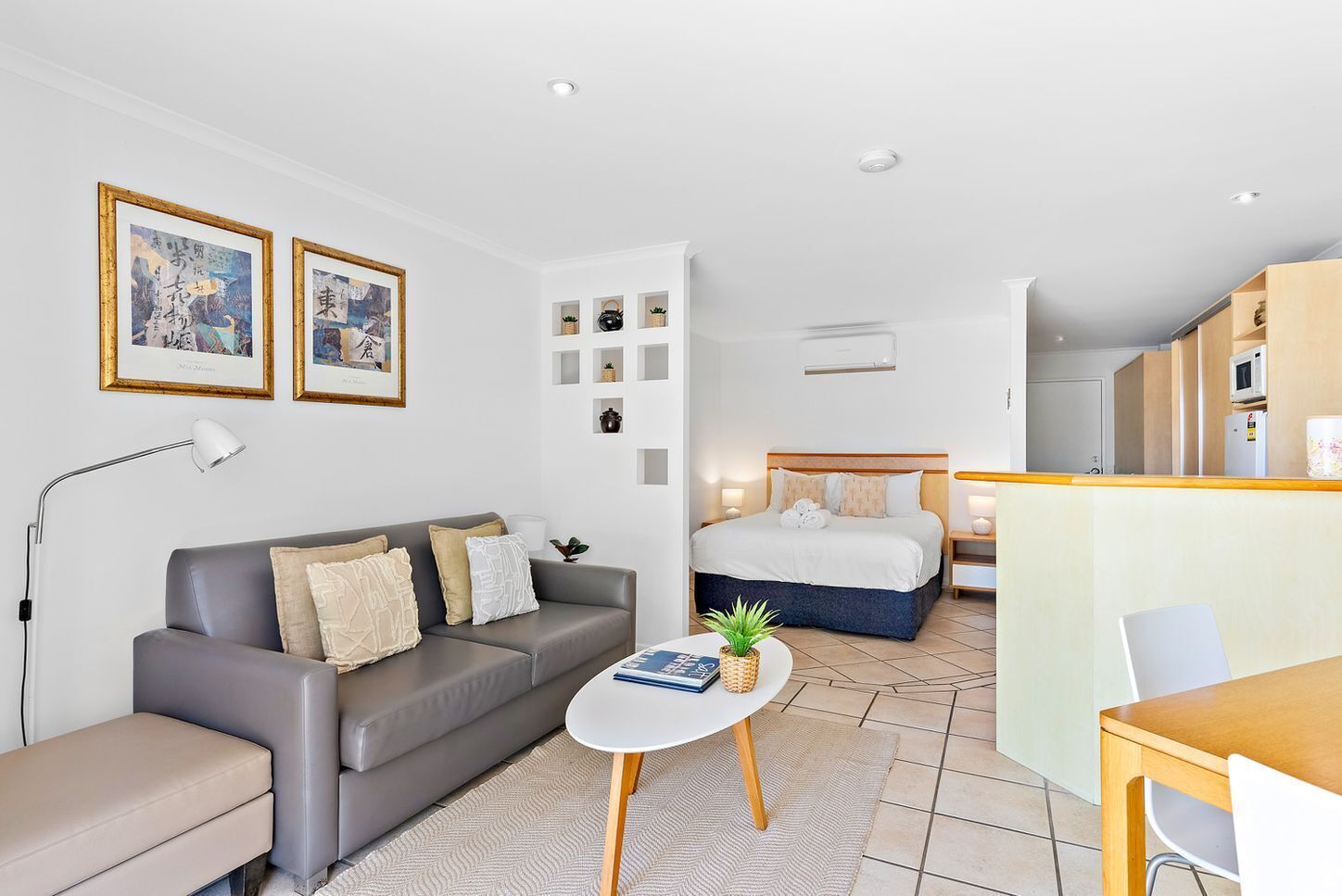 Premium bedding, pillowtop beds, desk, blackout drapes