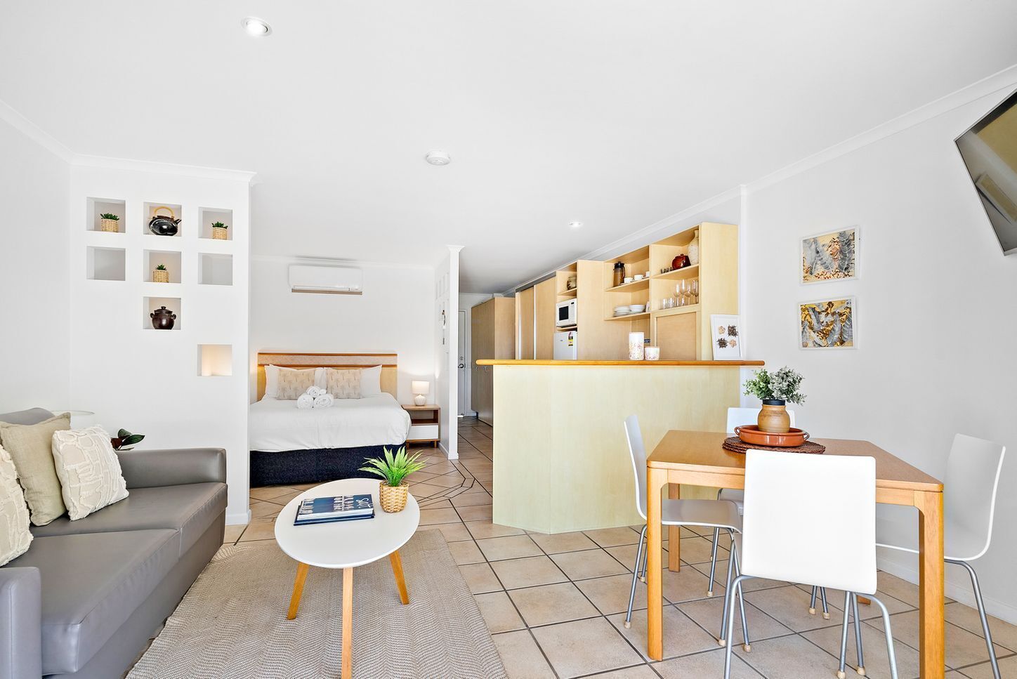 Premium bedding, pillow-top beds, desk, blackout curtains