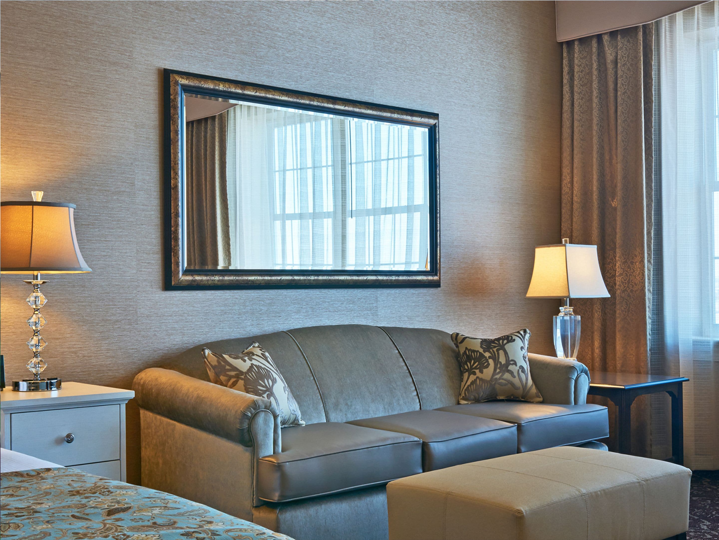 grand king- adults only | desk, laptop workspace, blackout curtains, iron/ironing board