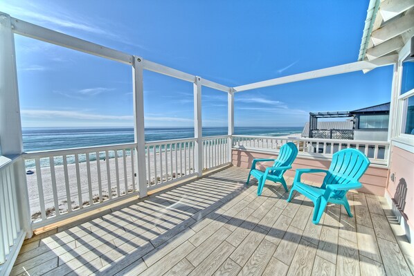 Huis, 5 slaapkamers, balkon, aan het strand | Uitzicht vanaf balkon