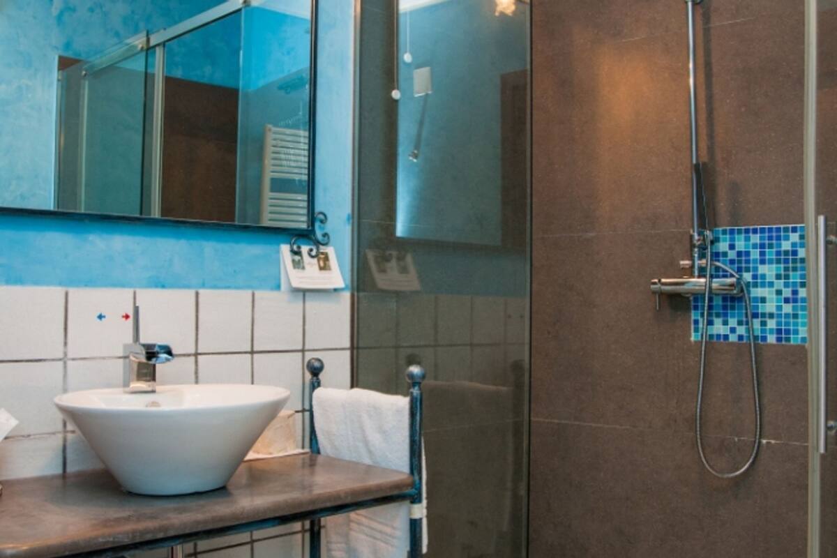 shower, free toiletries, hair dryer, bathrobes