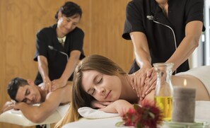 Couples treatment rooms, body treatments, aromatherapy, body wraps
